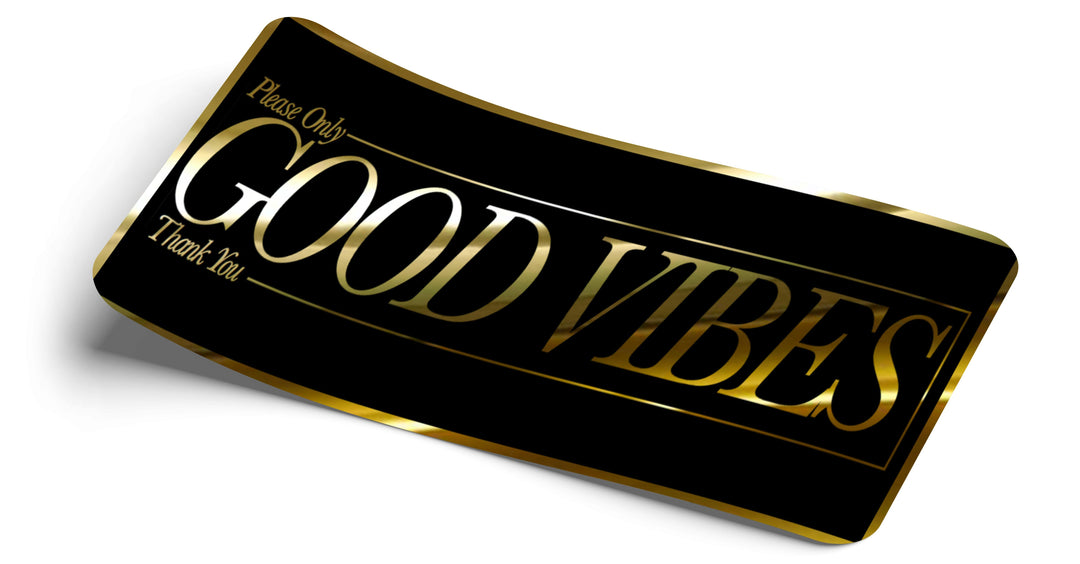 Good Vibes Only Gold Chrome Decal - Strictly Static