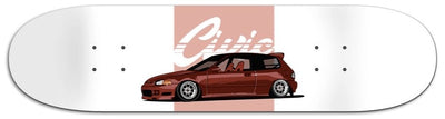 8'' Civic printed Skate deck - Strictly Static