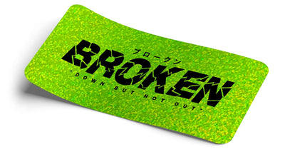Broken fluorescent Yellow glitter Decal - Strictly Static