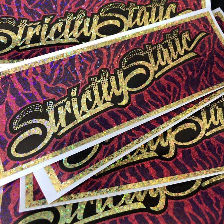 Strictly Static Retro Zebra Gold Glitter Decal - Strictly Static