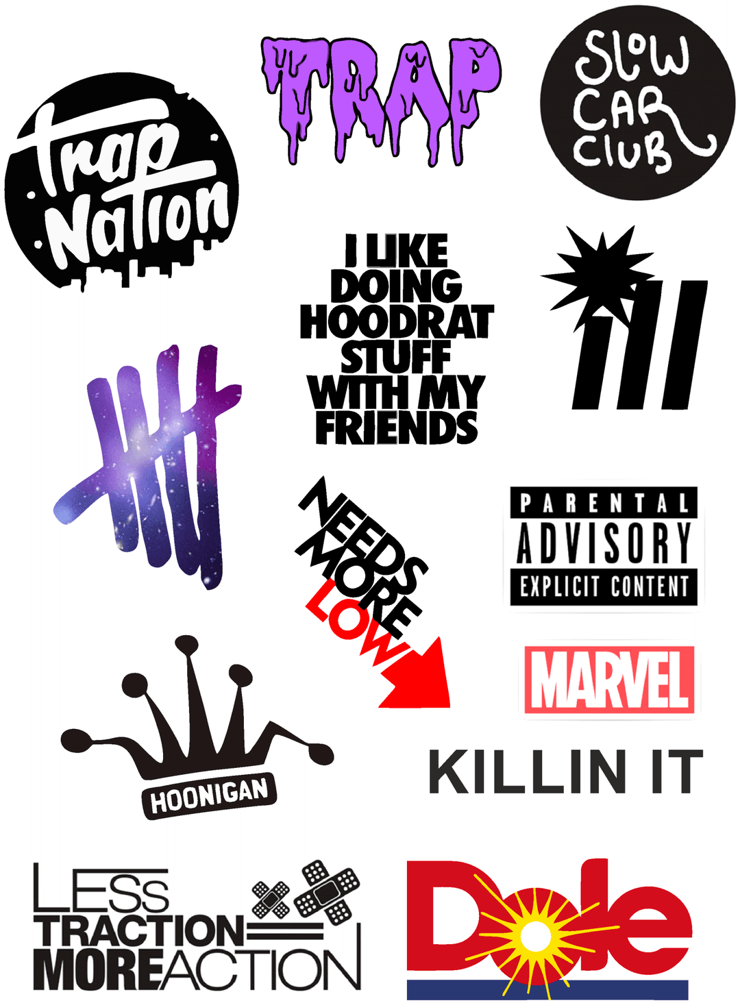 Trap Sticker Sheet - Strictly Static