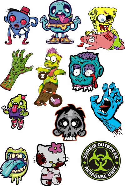 Zombie Sticker Sheet - Strictly Static